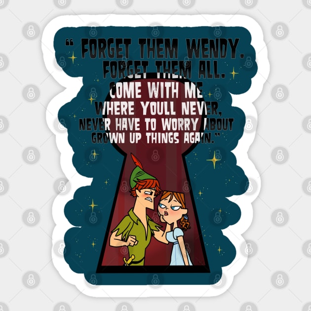 TD Wendy and Peter Pan - First meeting Sticker by CourtR